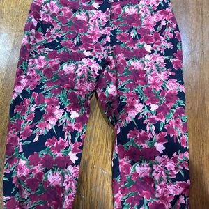 Talbots woman 18W floral pants 97% cotton 3%spandex